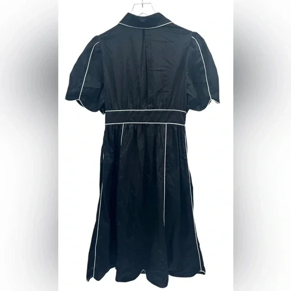 NEW FARM RIO Tie Belt Shirtdress black white size S B1045